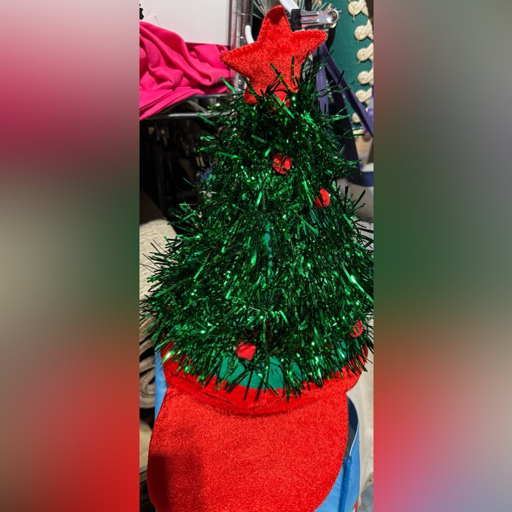 Holiday Tree Hat with Red Star